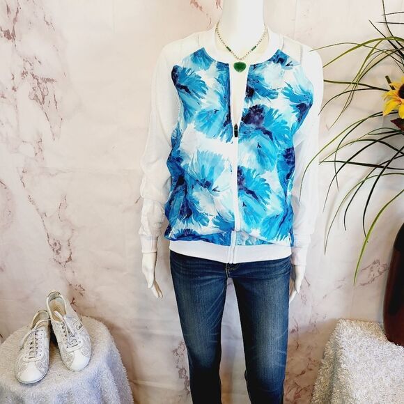Fabletics pretty island print blue jacket - Picture 3 of 10